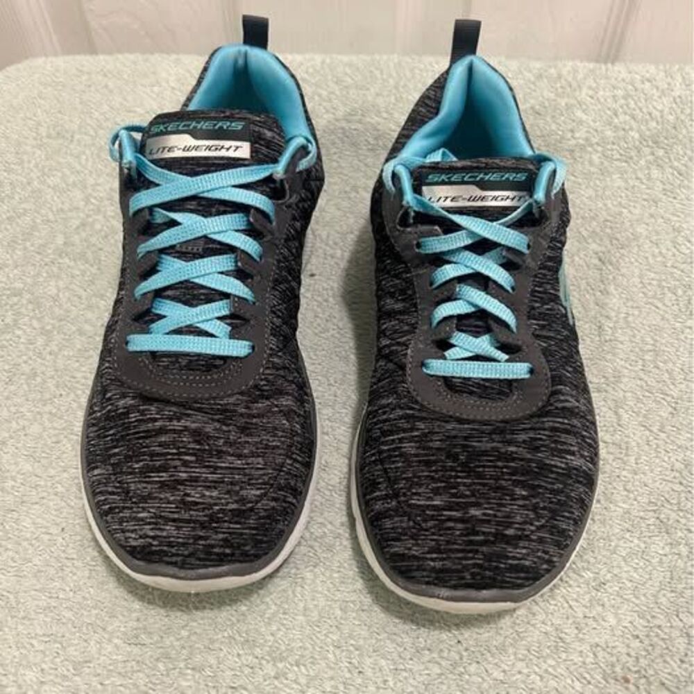 Skechers Dual-Lite Lite Weight Women’s Sneakers Size 8 Gray Blue Athletic Shoes